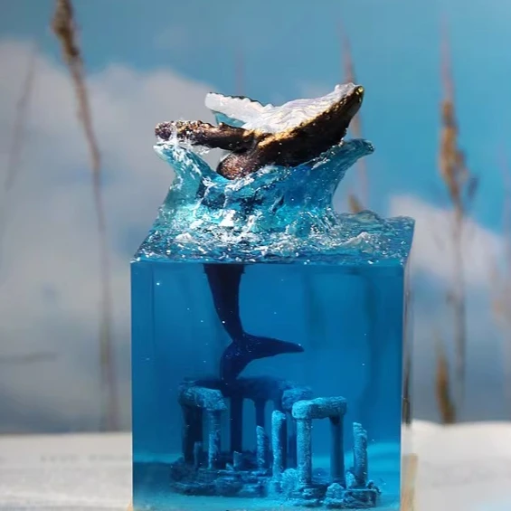 

2026 Marine Resin Epoxy Resin Decorative Sculpture USB Exquisite Desktop Luminous Home Decoration Commemorative Gift