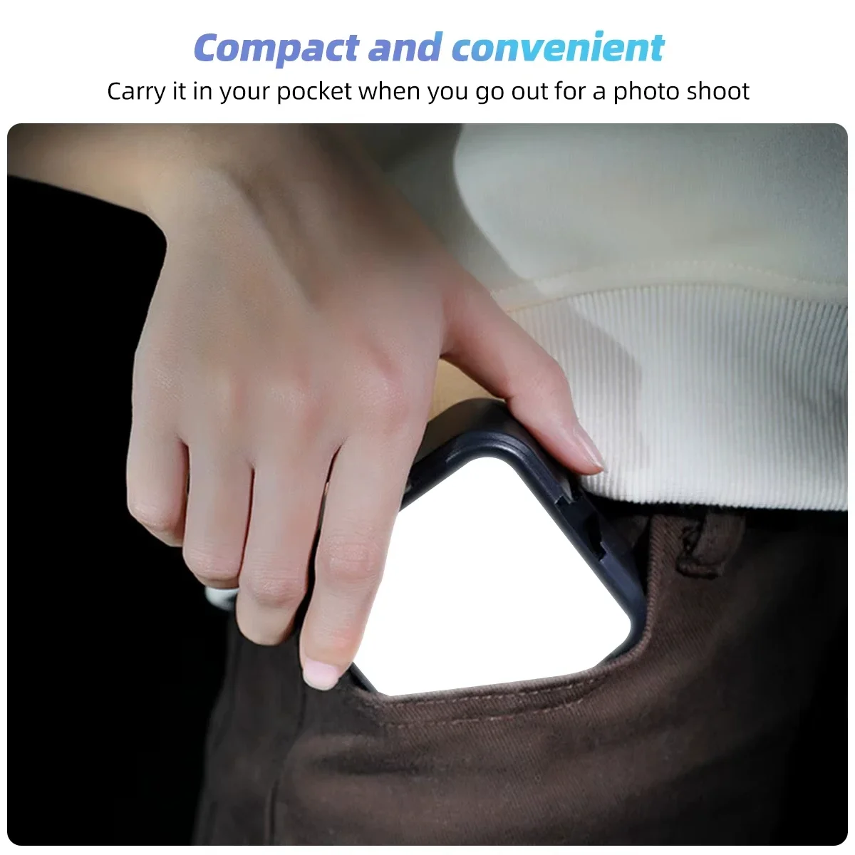 Mini LED Selfie Light Rechargeable Clip-on Fill Light 180° Adjustable for Mobile Phone Computer Video Call Makeup Photo Lighting