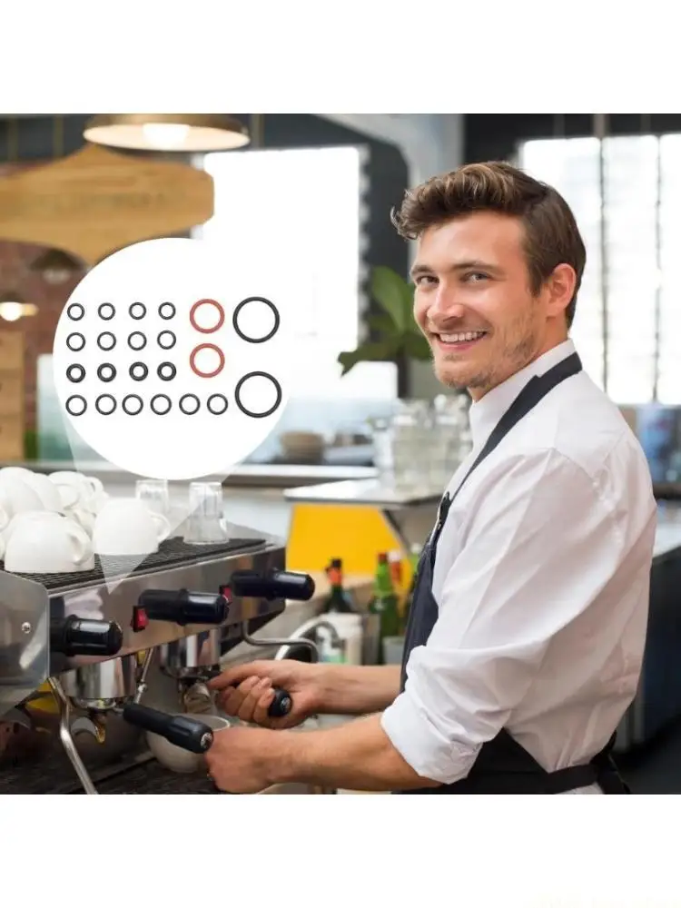 A2BE Pack of 24 Professional Brews Unit Seal Set High Elasticity Rubber Gaskets For Coffee Machine Valves Repair