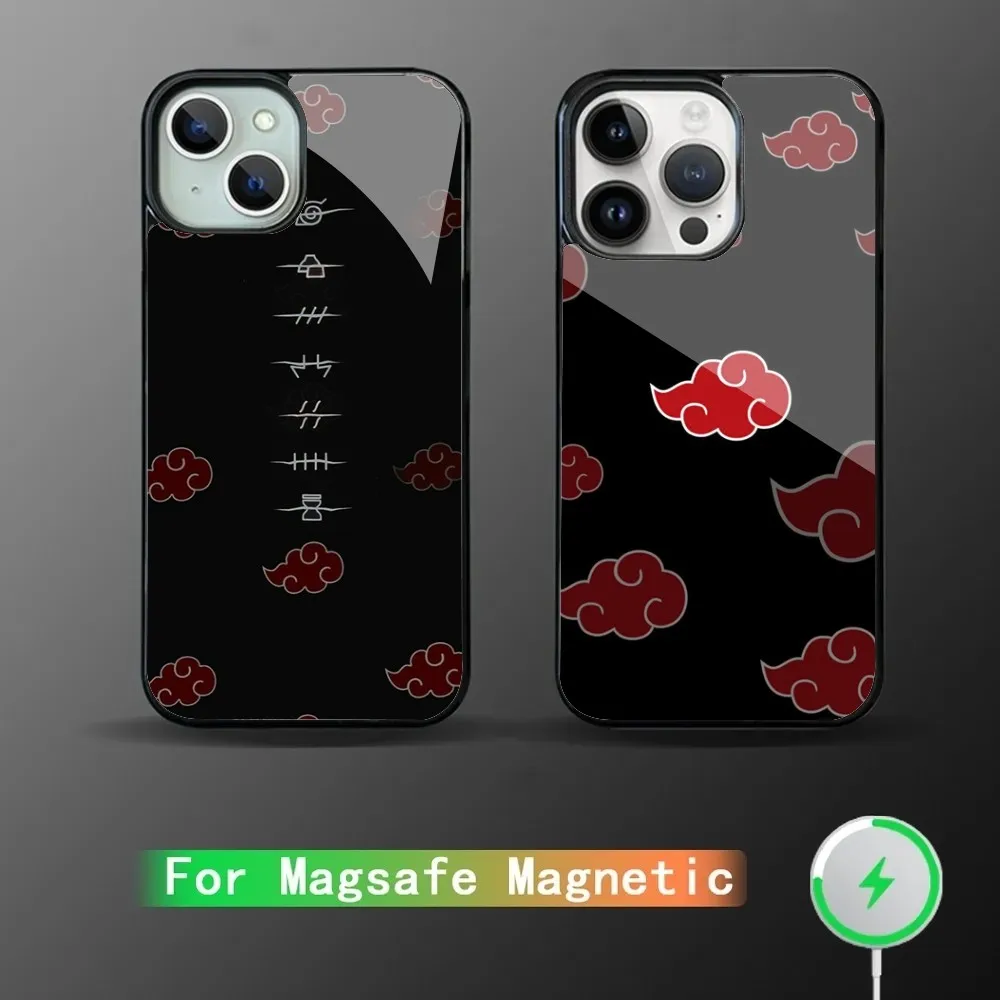 A-Akatsuki Logo Phone Case Strong Magnetic IPhone 15 14 13 Pro Max 11 12 Mini Alex Mirror Magsafe Wireless Charging Cover