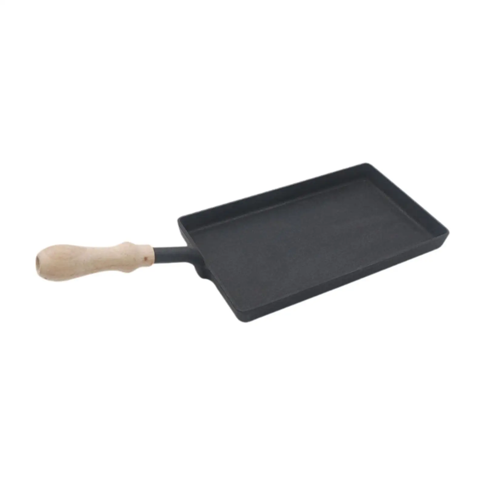 Cast Iron Griddle Nonstick Grilling Pan Kitchen Cookware Portable Egg Frying Pan