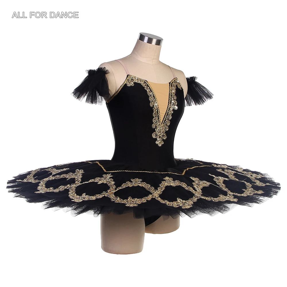 BLL549-Tutu pansement de ballet pré-professionnel pour filles et femmes, corsage en velours extensible noir, performance sur scène