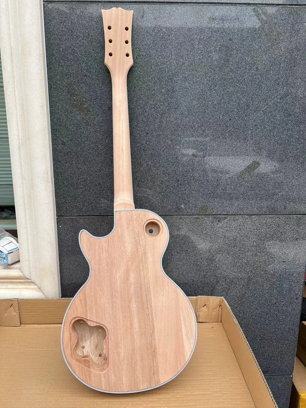 1 set Best New LP style Guitar Maple wood Body and neck DIY Unfinished Electric Guitar accessories