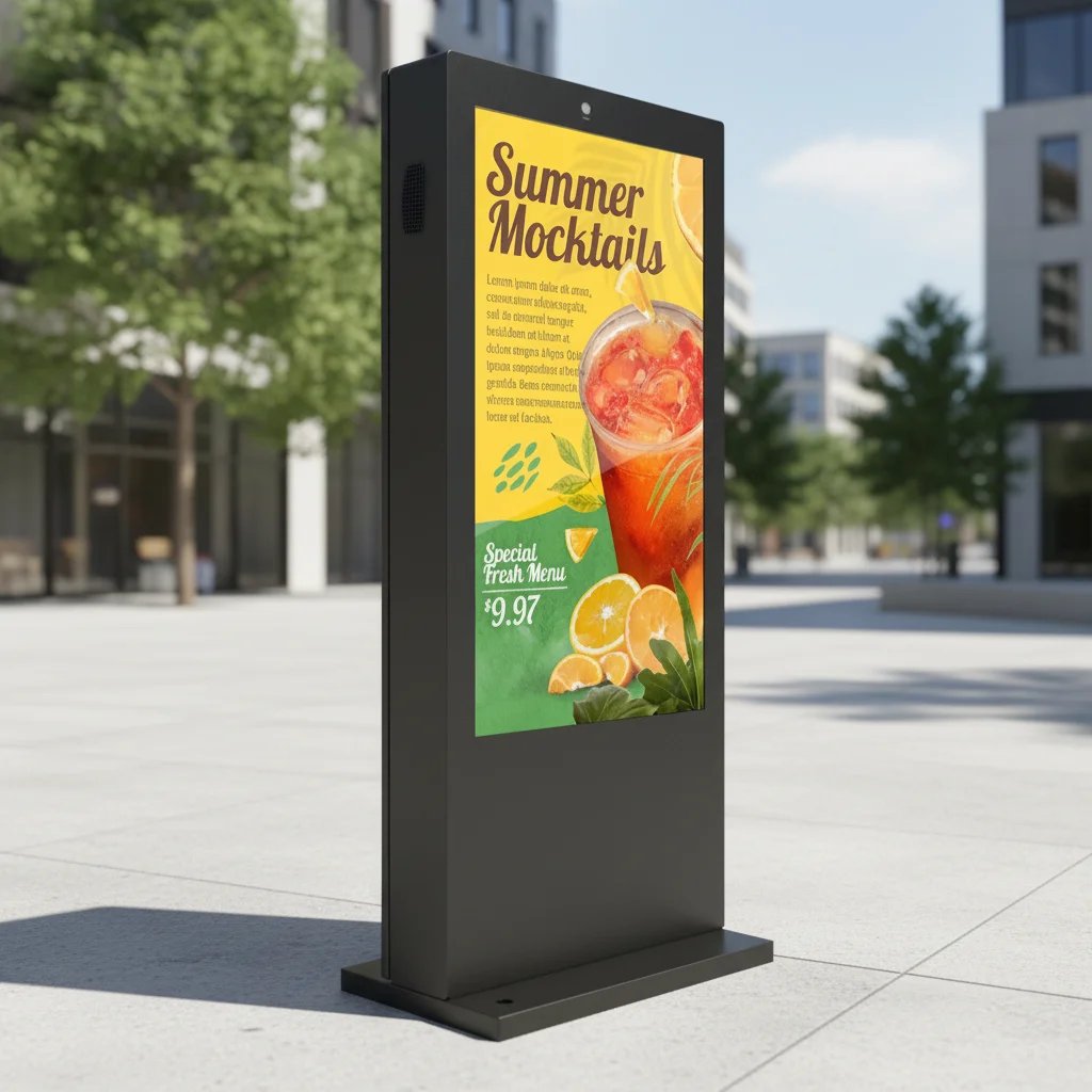55inch Outdoor Sunproof & Rainproof AG Coated LCD Advertising Display NFC Technology IoT Connectivity for Bus Stops TV-Connected