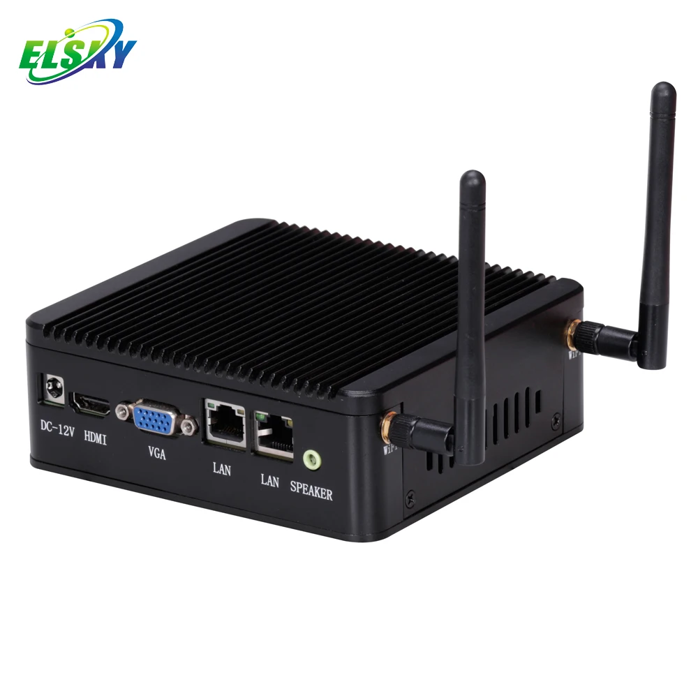 ELSKY BayTrail Celeron J1800 2.0GHz DDR3L Dual Core Fanless Barebone PC GPIO VGA NANO ITX Mini PC