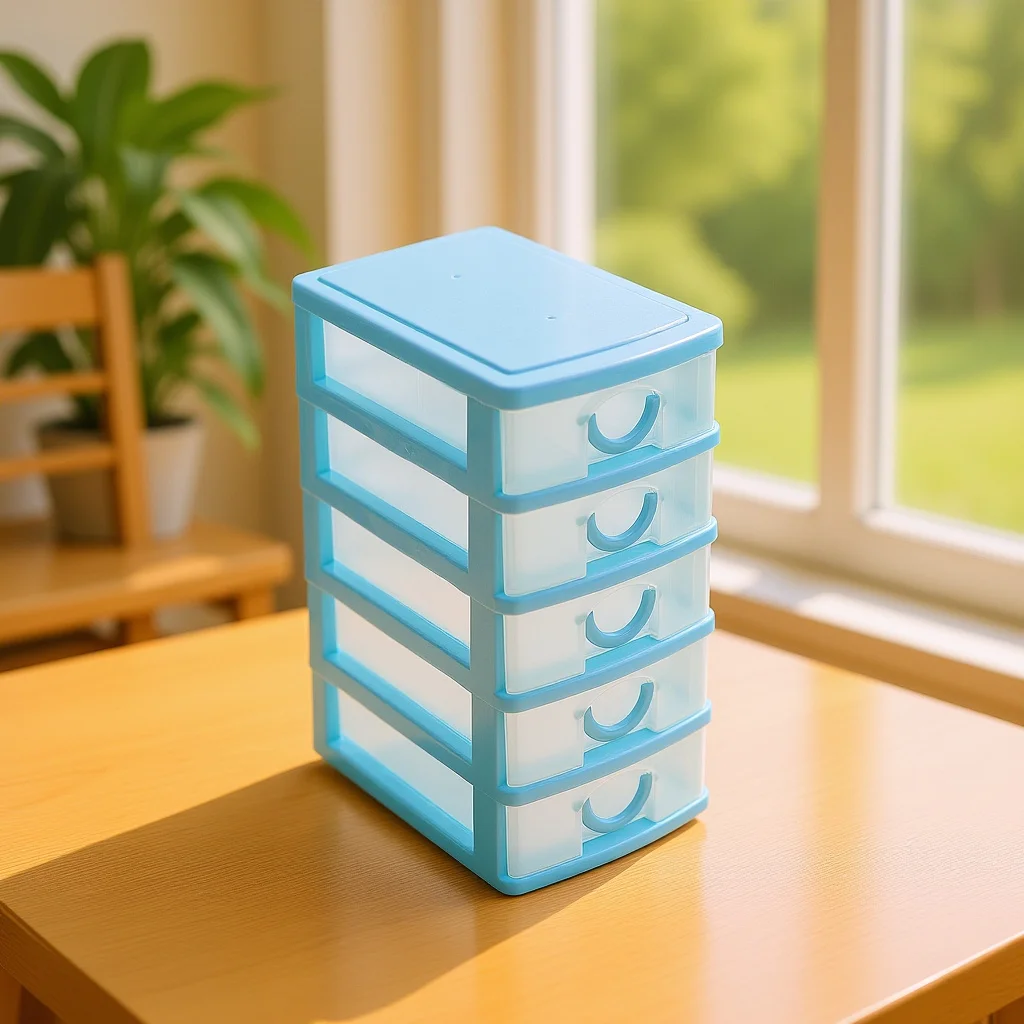 

5 Layers Desktop Storage Organizer Clear Plastic Drawer Box For Makeup Jewelry Stationery Sundries Pen Holder Stackable Mini