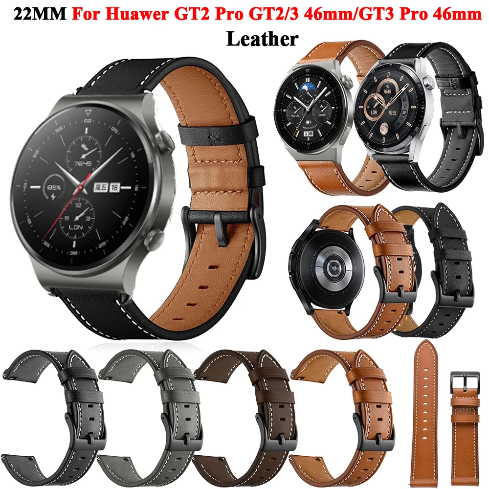 For Huawei Watch 4/3/Buds/Ultimate Smart Watch Band 22mm Leather Bracelet For Huawei GT 4 3 2 46mm/GT3 SE Strap GT2 Pro Correa