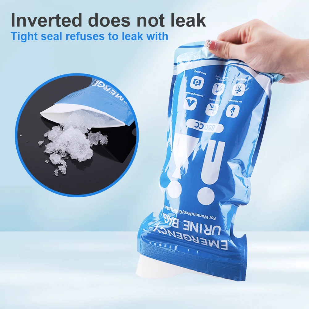 Car Urine Bag 850ml Emergency Vomit Bags Disposable Mini Mobile Toilets Handy Unisex Urinal Toilet Bag For Women Men , 1-10pcs