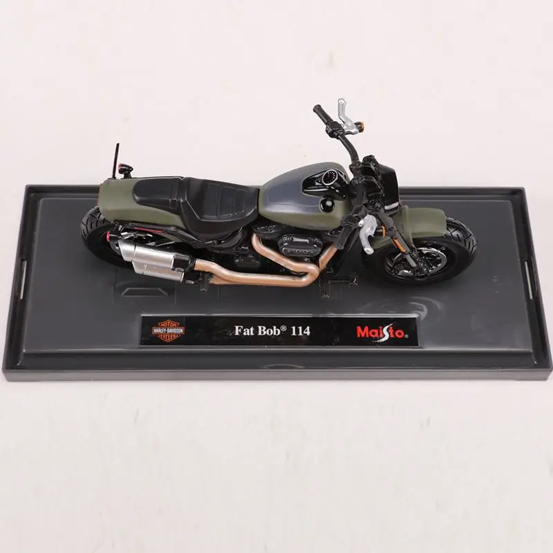 Maisto 1:18 Harley Davidson 2022 Fat Bob 114 Die Cast Vehicles Collectible Hobbies Motorcycle Model Toys Gifts for Kids