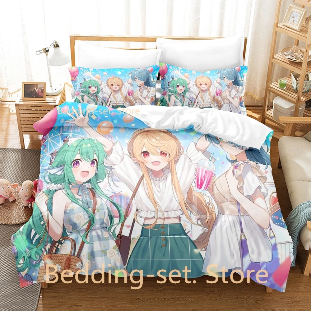 

Pomu Rainpuff Bedding Set Single Twin Full Queen King Size Bed Set Adult Kid Bedroom Duvetcover Sets Print Anime Bed Sheet Set