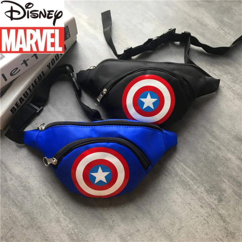 Disney Marvel New Captain America Fashion Children's Waist Bag High-quality Large-Capacity Multi-Function Children's Chest Bag