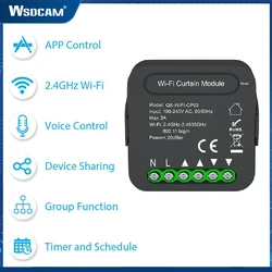 Wsdcam Tuya Smart WiFi Curtain Switch Module Connected for Roller Shutter Window Blinds App Remote Control Google Home Alexa