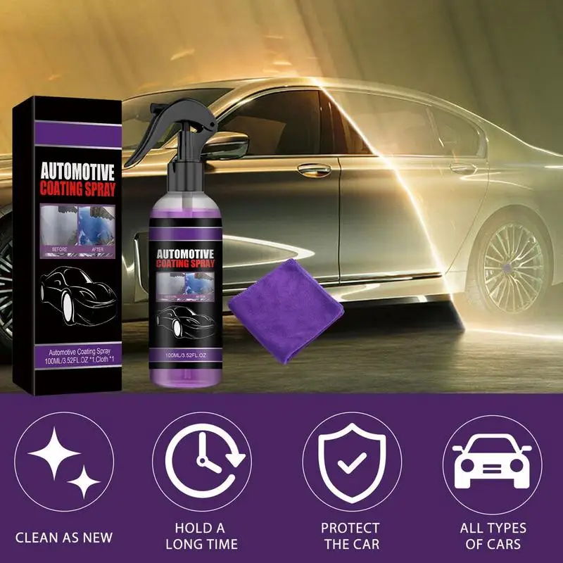 Ceramic Coating Spray 3 In 1 Ceramic Coating Protection 100ml Coating For Cars For Vehicle Paint Protection Shine Hydrophobic