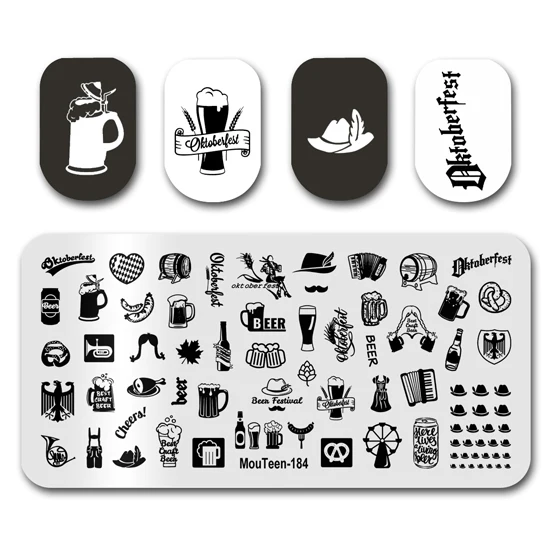 Nail Stamp MouTeen168 Comics And Animation Art Nail Stamping Plates Manicure Set For Nail Art Stamper