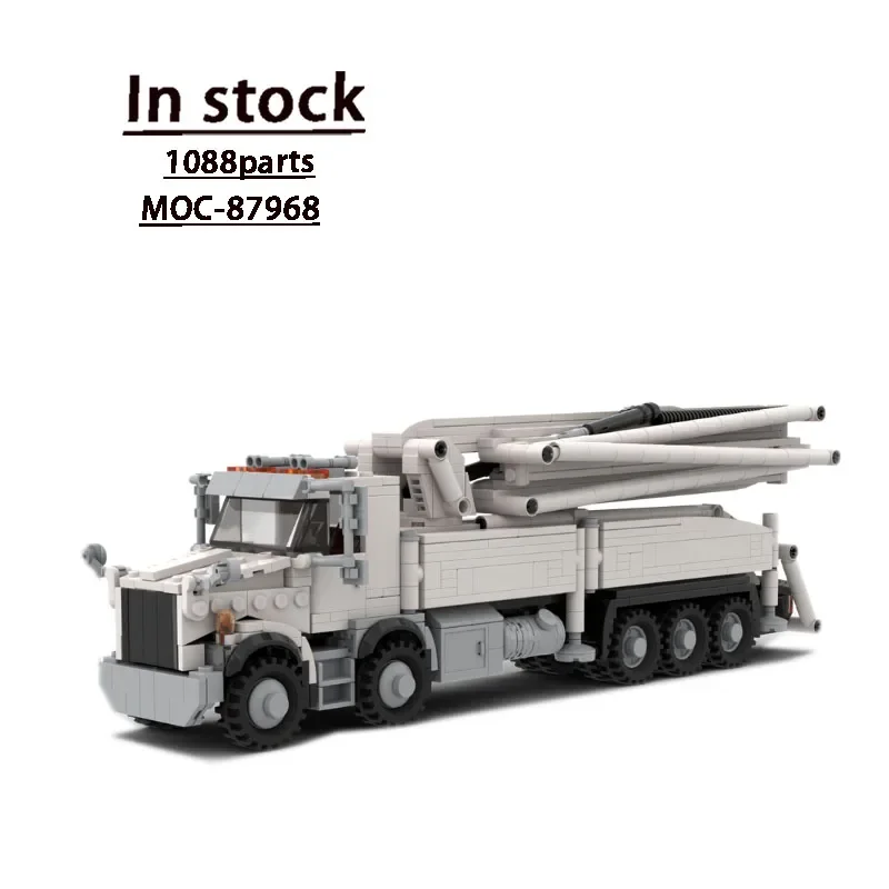 MOC-87968 City Construction Concrete Pump Truck Building Block Model 1088 Parts • Boy Kids Birthday Building Block Toy Gift