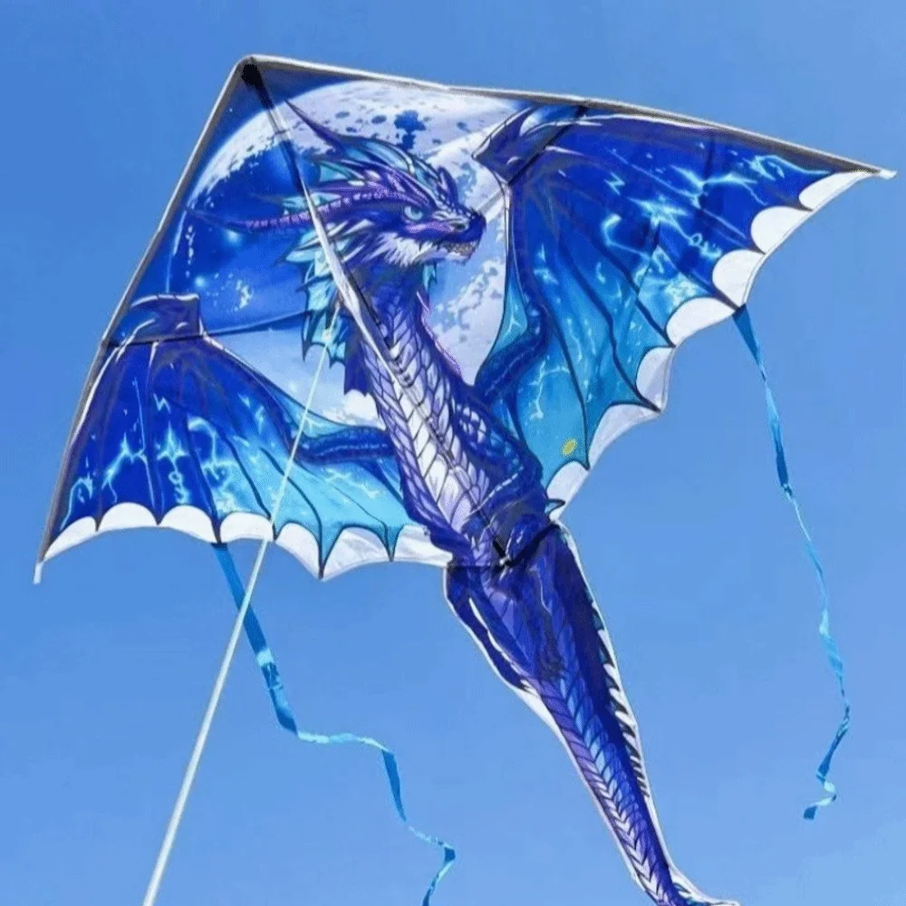 Air Snake Blue Dragon Kite Easy to Fly Good Flying Flying Dinosaur Kite with 100 Meter Kite Line Outdoor Flying Family Trips view 5