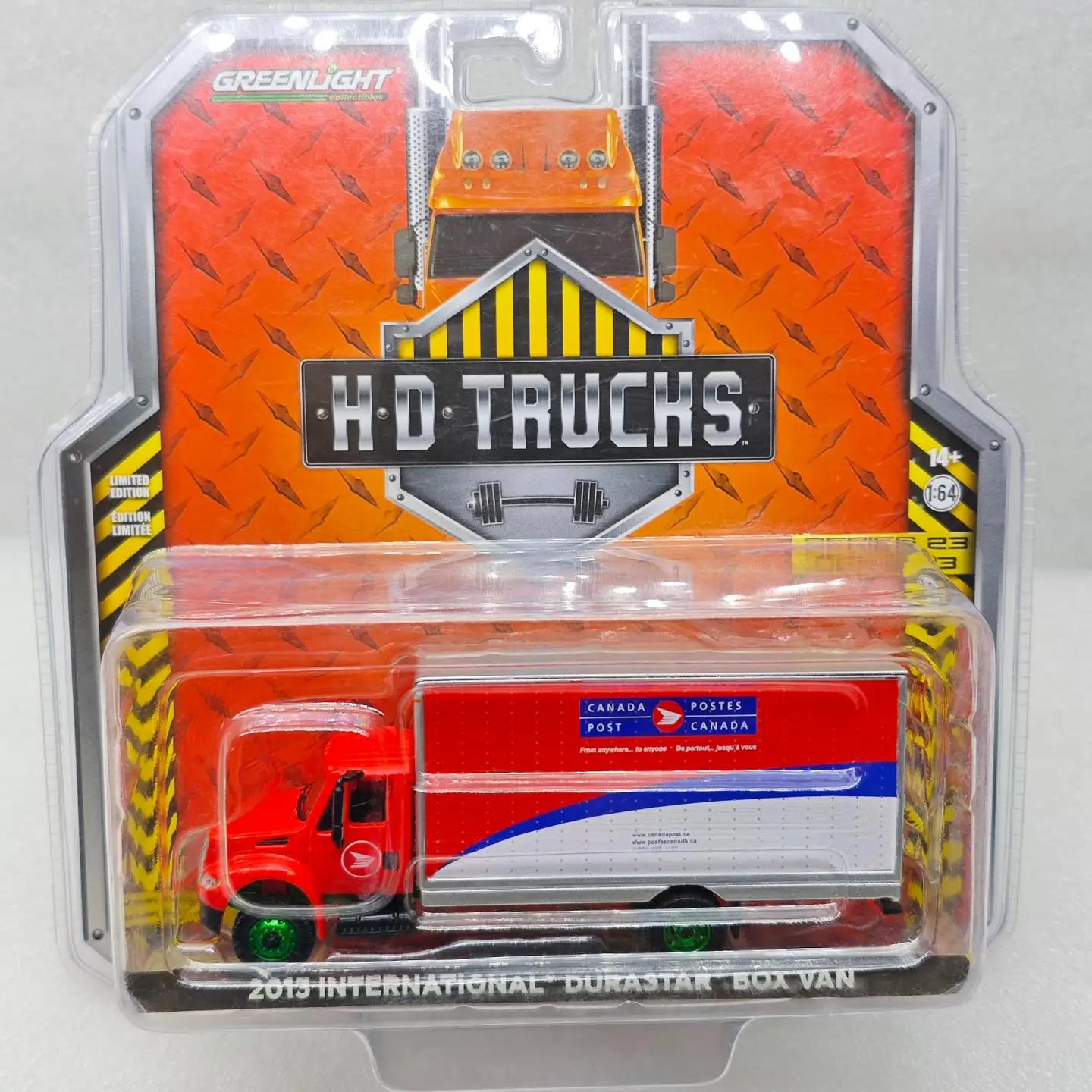 

GreenLight 1:64 2013 International Durastar Box Van - Canada Post Car Green Machine Diecast Alloy Car Model Collectible