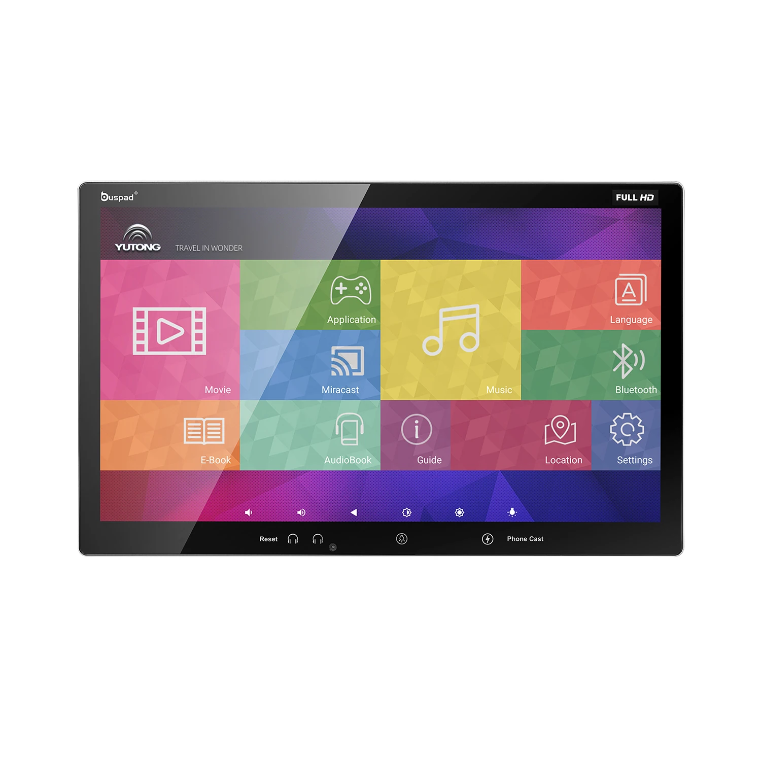 Buspad شاشة أندرويد 13.3 بوصة تعمل باللمس Bus Vod للحافلات والمدربين وسفن الرحلات البحرية واليخوت والعرض والسكك الحديدية عالية السرعة #1