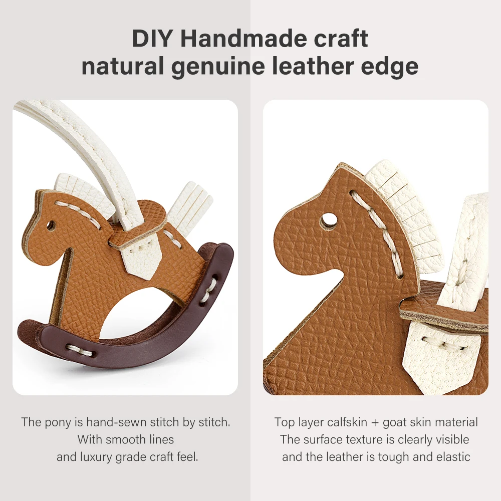 WUTA Leather Charm Bag Charm Luxury Horse Pony Hanging Pendant Cute Animal Ornament Gift Bag Accessories for Hermes Bag Handbag