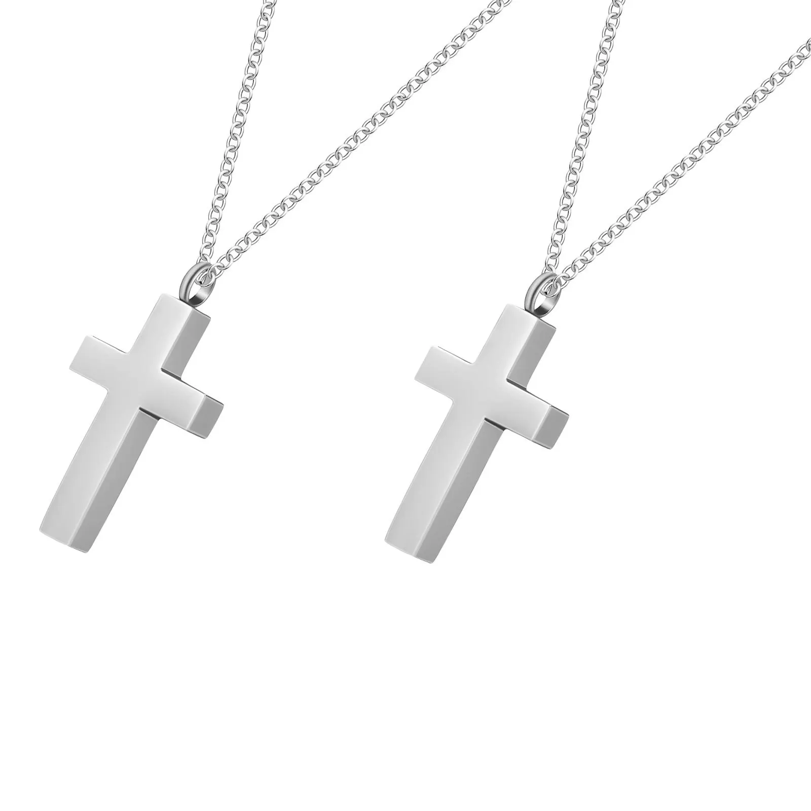 

2Pcs Cross Urn Pendants for Ashes - Elegant Cremation Memorial Necklace Jewelry Keepsake Pendant Men Women Cross Urn Pendants
