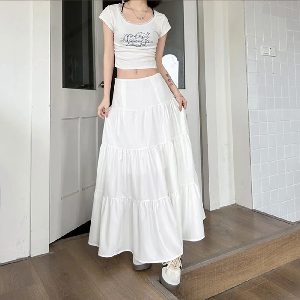 New Style White Skirt Fashion White White Skirt Casual Style Daily Application All Seasons Wear Microelasticity