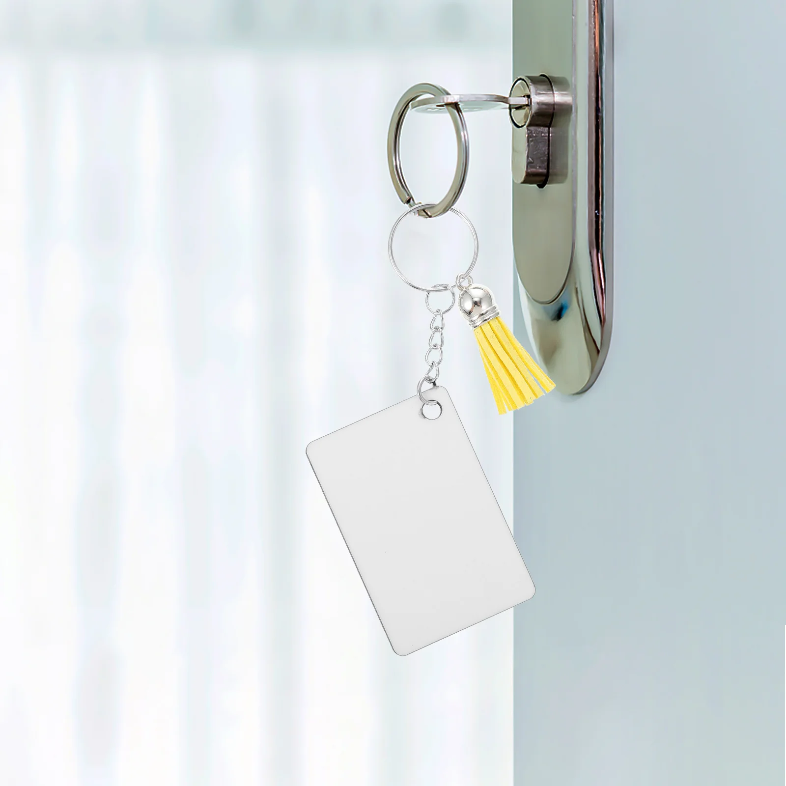 

1Set Heat Transfer Sublimation Blank Keychain Durable DIY Pendants Zipper Pulls Bag Tags Ornaments Key Chain Decor