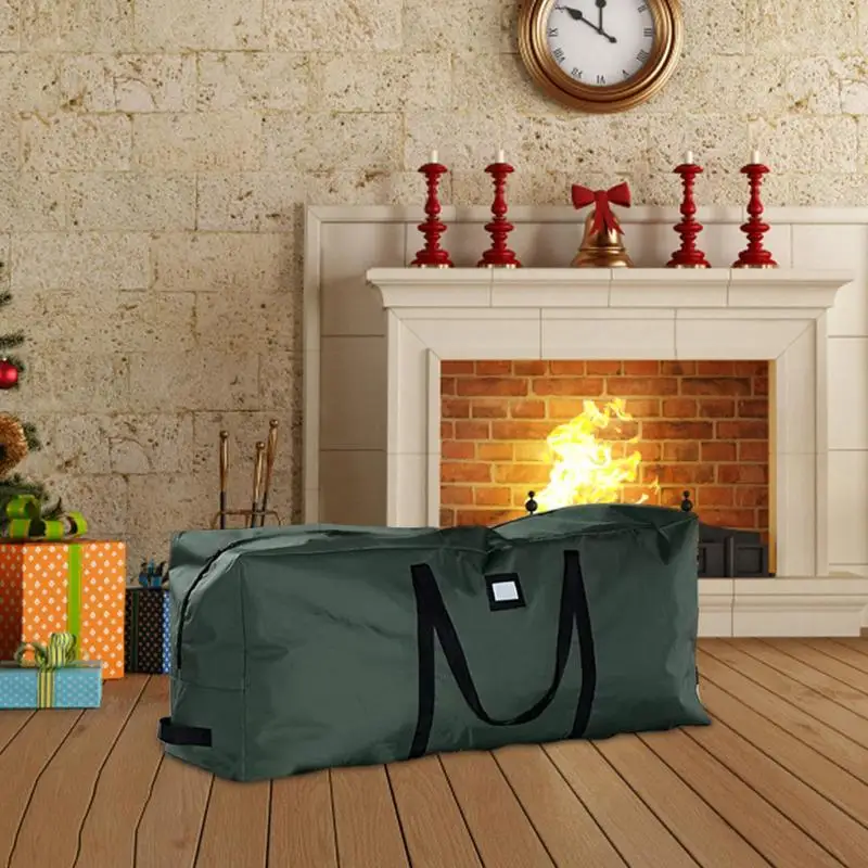 Bolsa de almacenamiento de tela Oxford para árbol de Navidad, soporte de almacenamiento de cojín para muebles de exterior, ahorro de espacio, bolsa protectora de agua