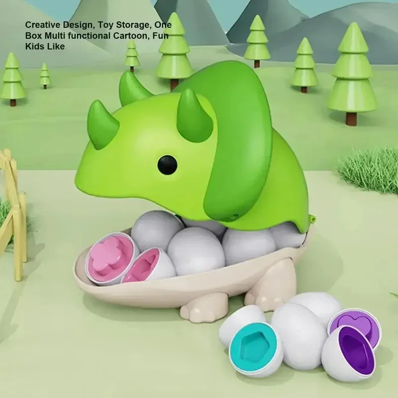 Boîte de rangement d'œufs de dinosaure, forme assortie, reconnaissance intelligente de la forme des œufs torsadés, jeux d'éducation précoce pour bébés, cadeau pour enfants