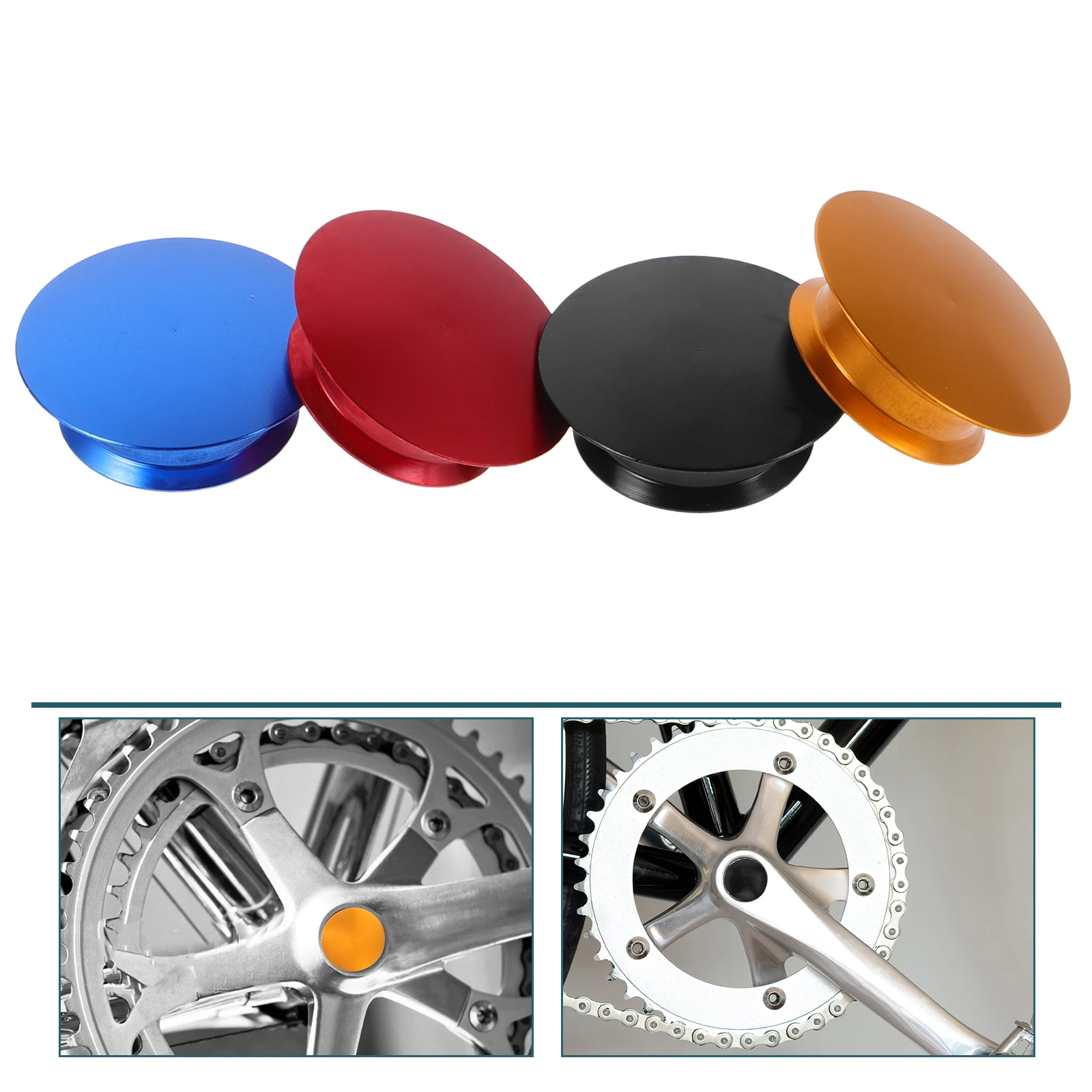 

4 Pcs Mountain Bike Center Axle Cover Crank Dust Cap Dental Plate Aluminum Alloy Accessories