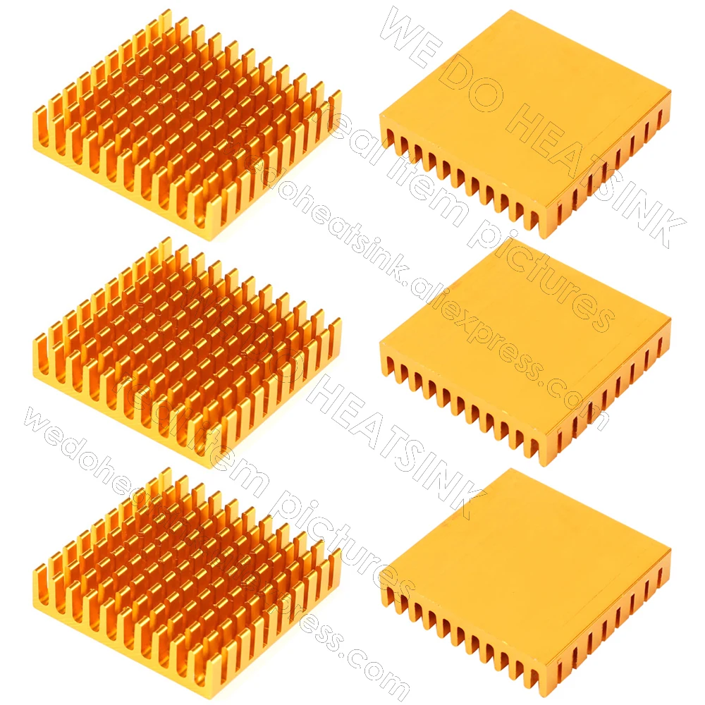 WE DO HEATSINK 45x45x10mm Without or With Thermal Pad Golden Aluminum Fin Radiator Heat Sink Cooler for Hard Drive Disk HDD