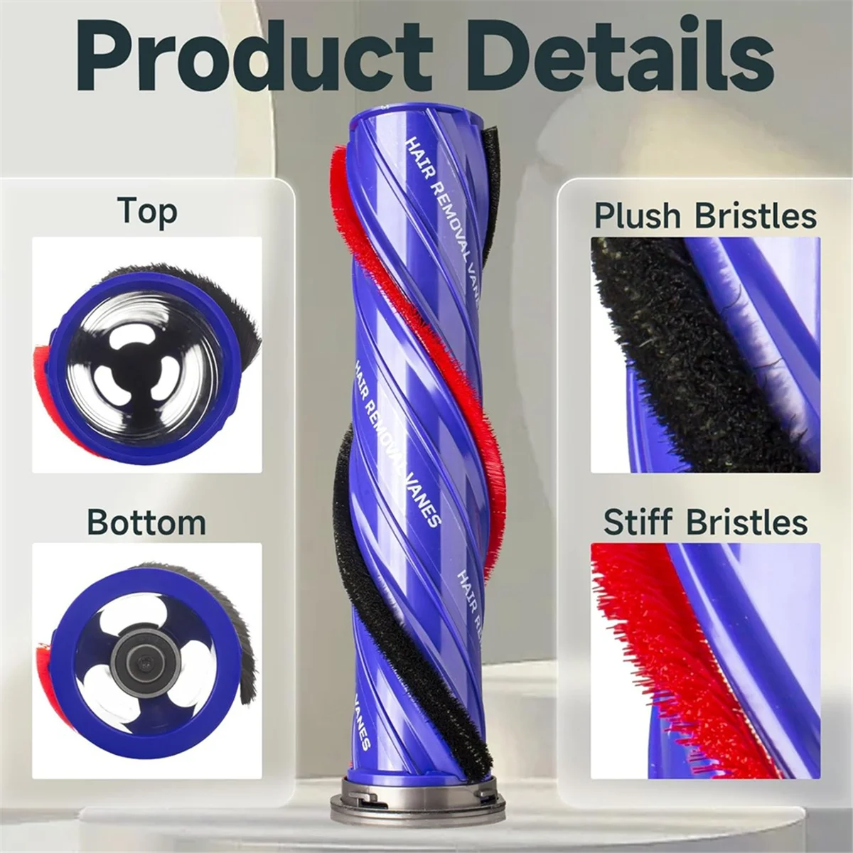 أسطوانة الفرشاة لـ Dyson V10 V11 V15 مرفقات رأس المكنسة اللاسلكية ذات المحرك المباشر، لاستبدال فرشاة دايسون الدوارة