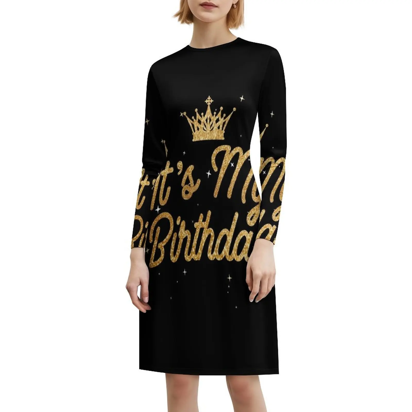 فستان حفلات أعياد الميلاد النسائية ملابس نادي مطبوعة عصرية للنساء كعكة عيد الميلاد وحفلات أعياد الميلاد المسائية #6