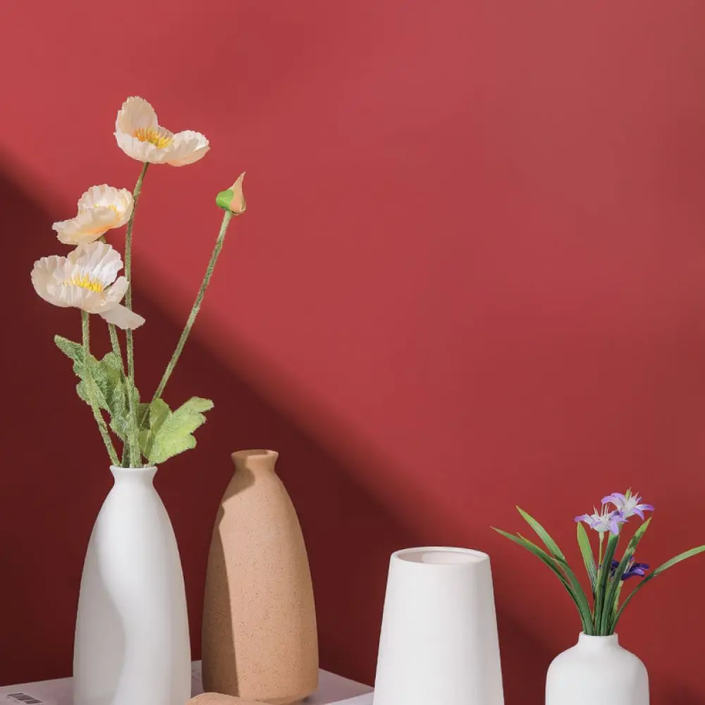 Modern Minimalist Ceramic Vase Matte Finish Morandi Style Home Ornament Flower Pot For Dried Flowers Room Table Decor