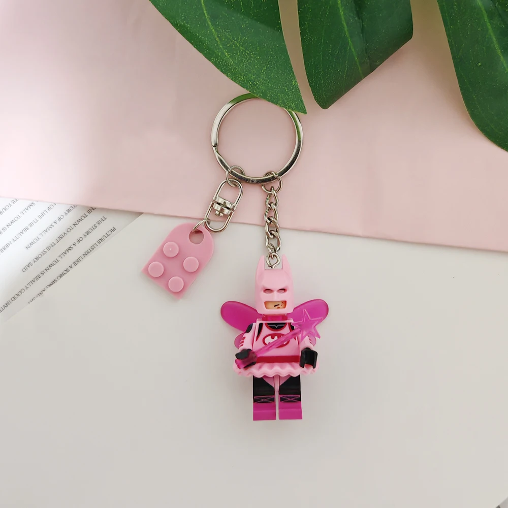 2pcs Beautiful Handmade 3D Fairy Star Pink Black Bat Keychain Y2k Bow Key Ring Backpack Pendant Couple Keychain Christmas Gifts image 3