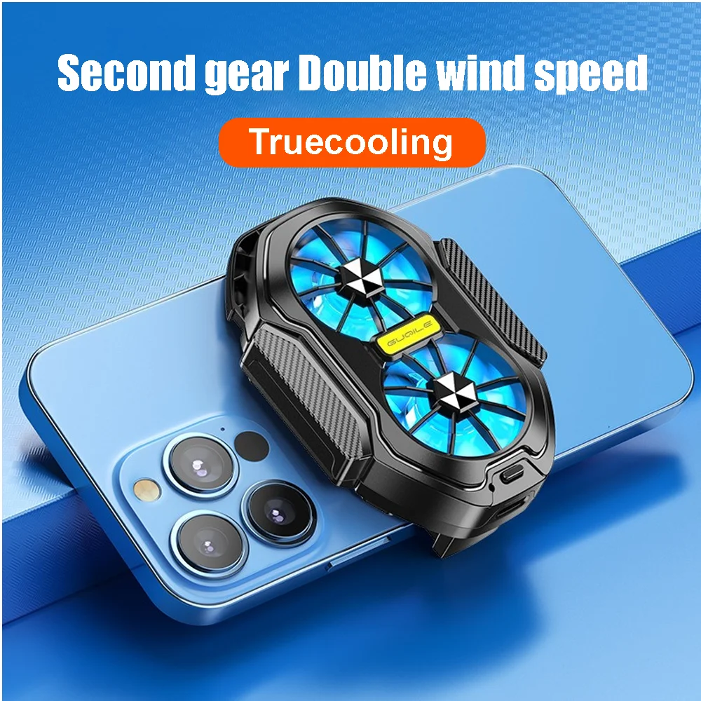 FS01 Dual Fan Rechargeable Phone Cooler 600mAh Battery Long Lasting Stronger Strong Air Cooling for Gaming Live Streaming