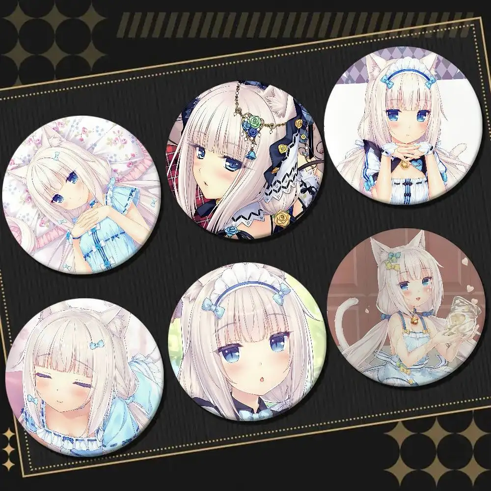 لعبة N-Nekopara-V-فانيليا شارات دبابيس التلبيب دبابيس قبعة دبابيس دبابيس الهدايا ديكور حقائب الظهر