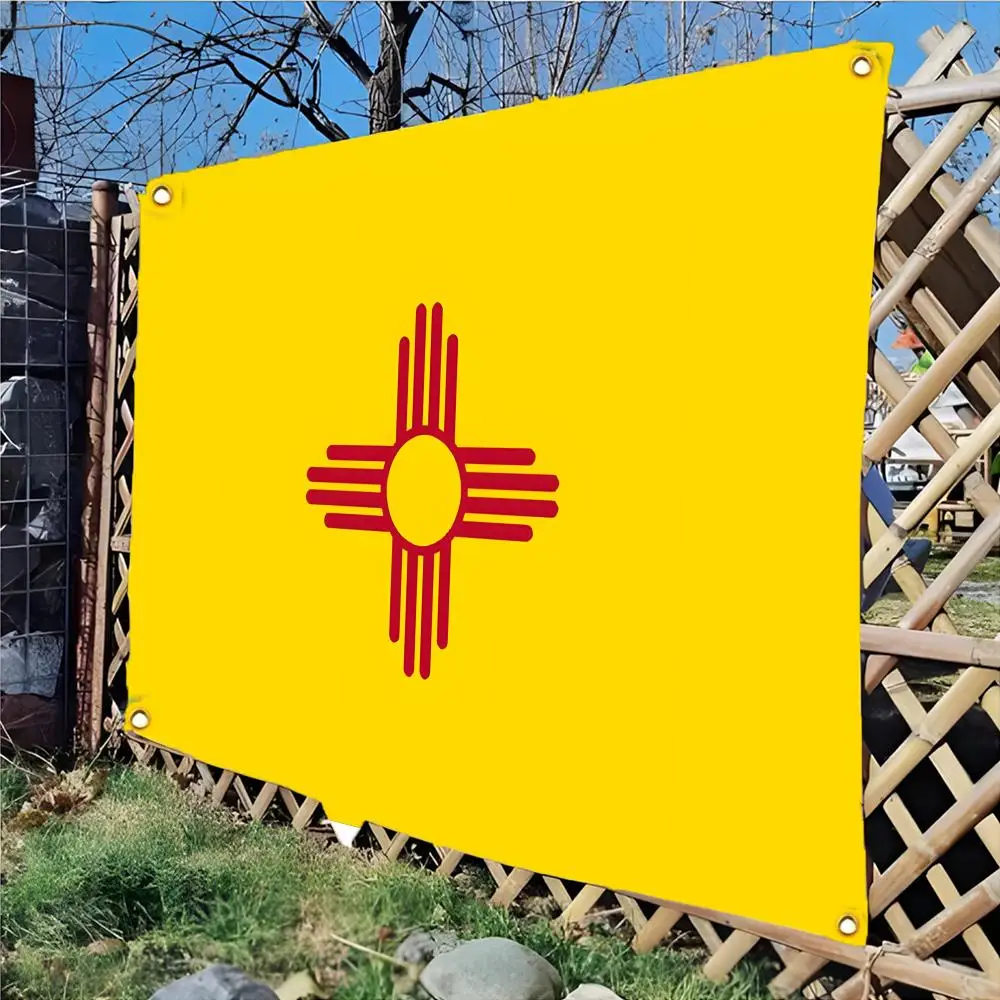 New Mexico Zia Sun  Flags Daily four ring borderless design indoor outdoor decor easy hang install