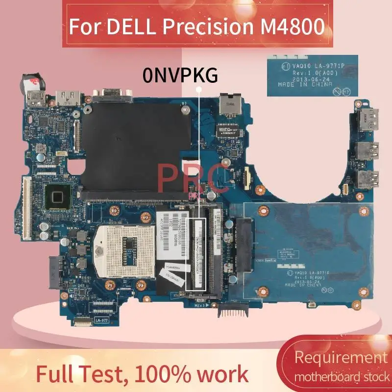 

CN0NVPKG 0NVPKG для DELL Precision M4800, материнская плата для ноутбука LA-9771P SR17C DDR3, проверено