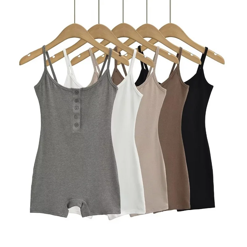 

Sexy Sweet Spicy Women's Jumpsuit Tank Top Tight Fit Inner Wear Elastic Body ape ort Pants Spring Autumn New Sle