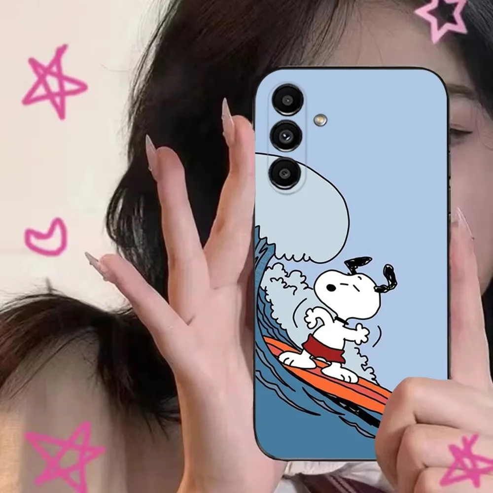 Cute S-SnoopyS-S  Phone Case For Samsung S24,S21,S22,S23,S30,Ultra,S20,Plus,Fe,Lite,Note,10,9,5G Black Soft Cover