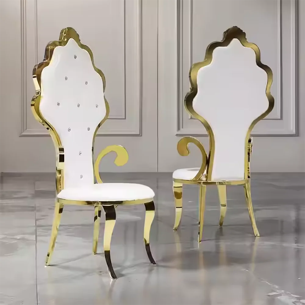 

Modern Luxury Royal Wedding Throne Chairs King & Queen High Back With Stainless Steel For Hotels Living Room Bedroom Bar