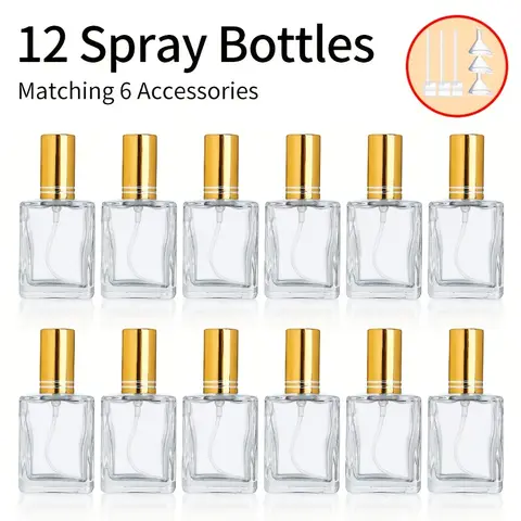12pcs+6 액세서리 15ml 투명 향수 15ml 스프레이 병, 12개의 병, 3개의 깔때기 및 3개의 하위 포장 유물 포함 Best5 12pcs+6 액세서리 15ml 투명 향수 15ml 스프레이 병, 12개의 병, 3개의 깔때기 및 3개의 하위 포장 유물 포함 Best5