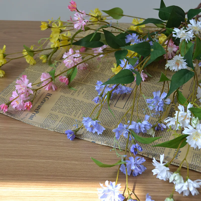 4 Stück künstliche 100 cm lange Schneeweidenblumen für Hochzeitsdekoration, Hintergrund-Blumenarrangements, Heimdekoration, Chrysanthemen – Detail 13