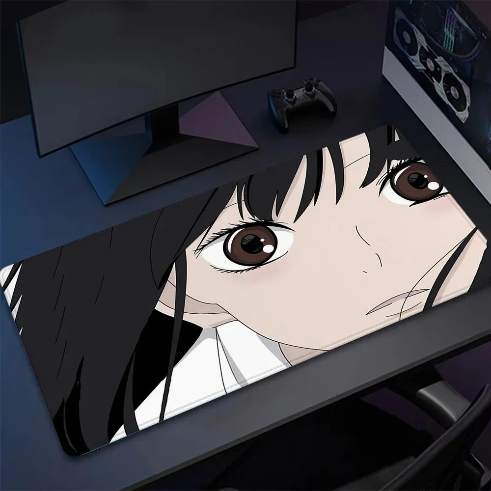 

Anime Eyes Mouse Pad Large Desk Accessories Desk Pad Rubber Base with Stitched Edge Mousepad Non-Slip Deskpad for Office