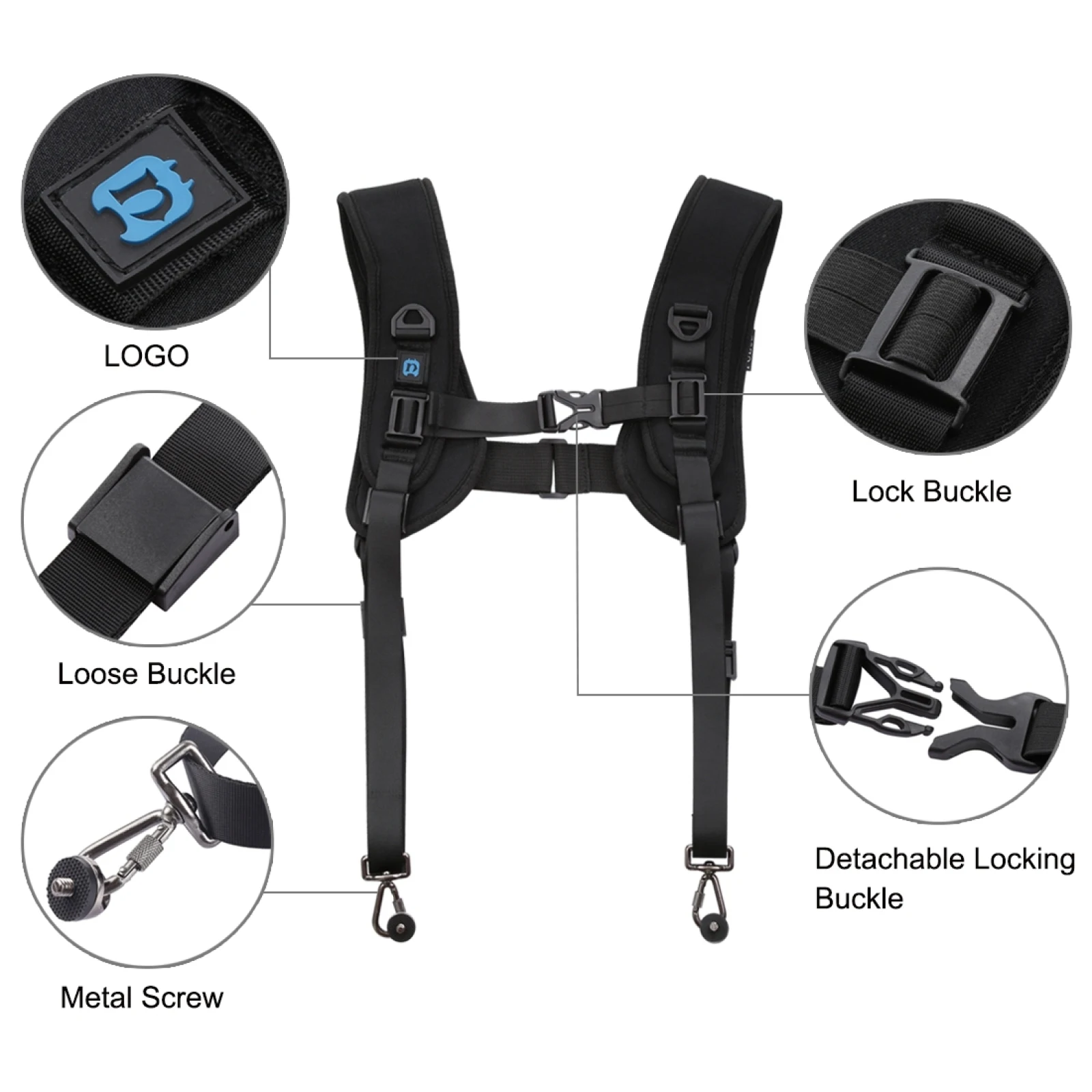 PULUZ imbracatura a doppia spalla a sgancio rapido Soft Pad cintura con cinturino in schiuma di decompressione per fotocamere digitali DSLR