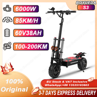 BOYUEDA S3 E-Scooter 6000W Dual Motor 60V 38AH Lithium Battery Off-road Scooters Electric 11Inch City Folding Electric Scooter