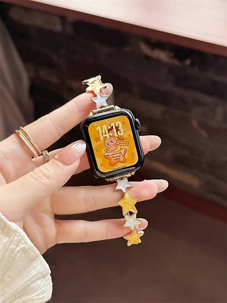 

Metal Star Bracelet Compatible iWatch Strap 38mm 40mm 41mm 42mm 44mm 45mm 49mm Fashion Strap