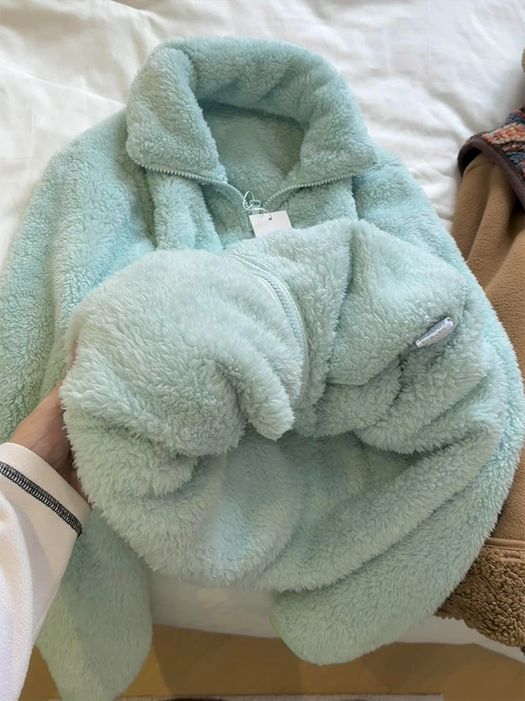 

Mint een Fce Lined Lamb Velvet Jaet Thiened Warm Soft Cold Resistant Cotton Coat for Men And Women in Har Winter C...