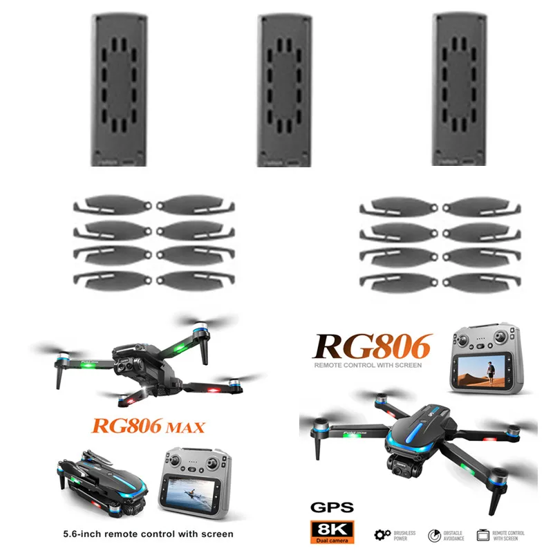 RG806MAX Drone Battery Blades RG806MAX RC Drone 3.7V 1500Mah Battery/Propeller RG806 MAX Drone Battery RG806 MAX Dron Battery