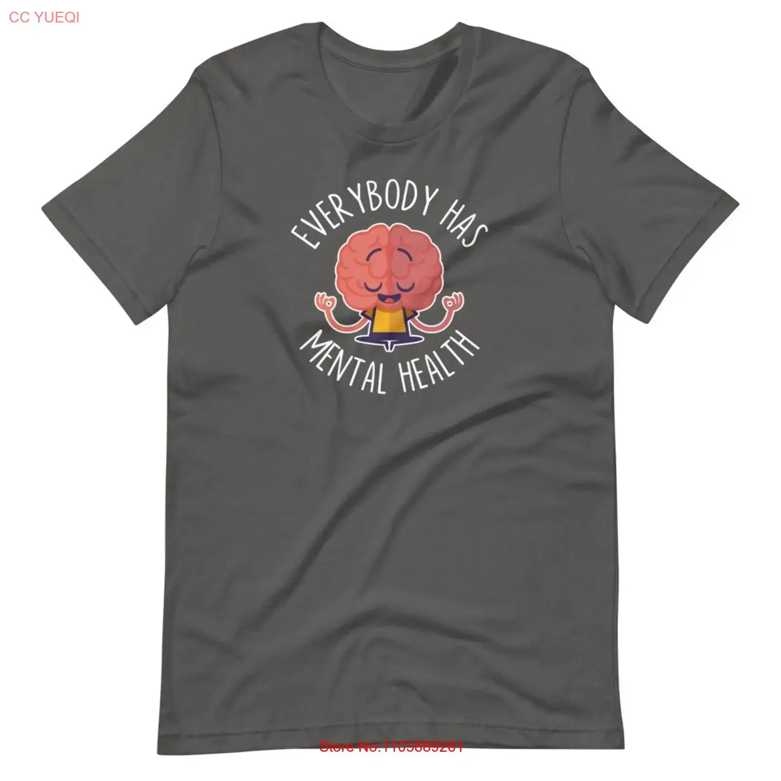 Tout le monde a la santé mentale T Shirt Diversement conscience humaine méditation cerveau vintage lavé unisexe élégant vêtements de créateurs
